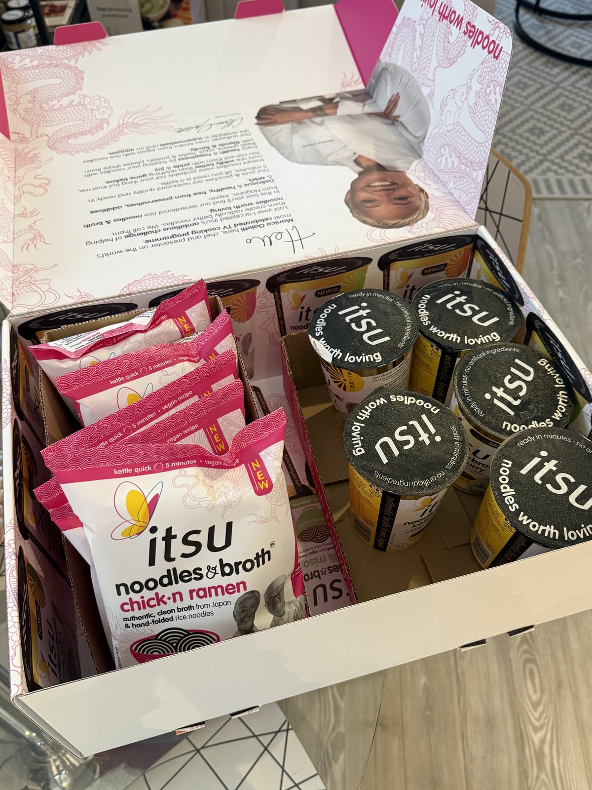 Itsu noodles and broth PR box by Velena Lifestyle