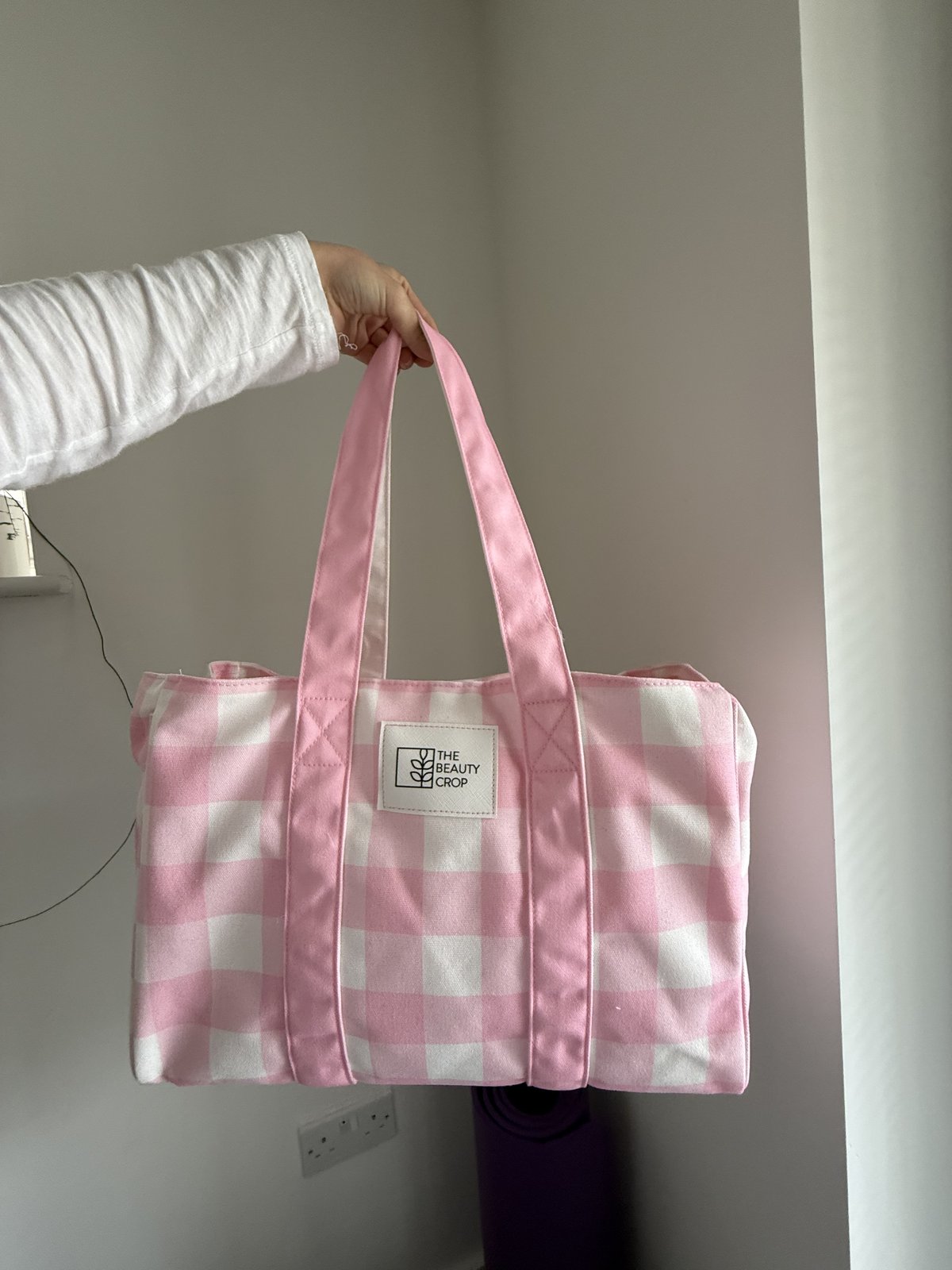 The Beauty Crop gingham PR bag