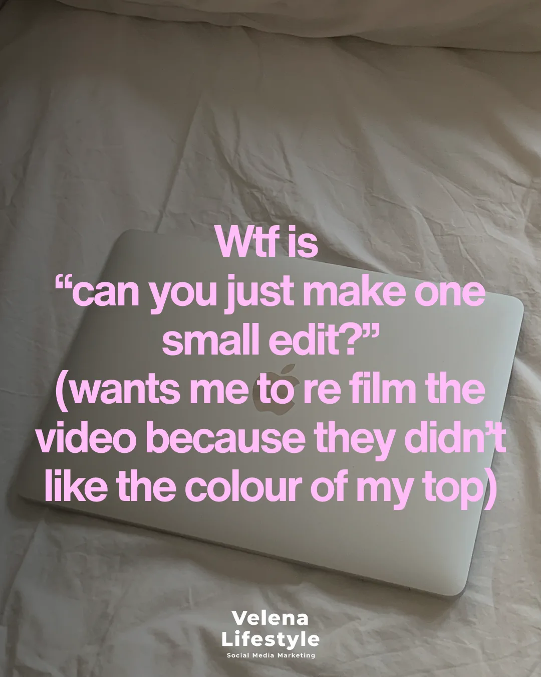 UGC creator meme: forced reshoot small edit excuse