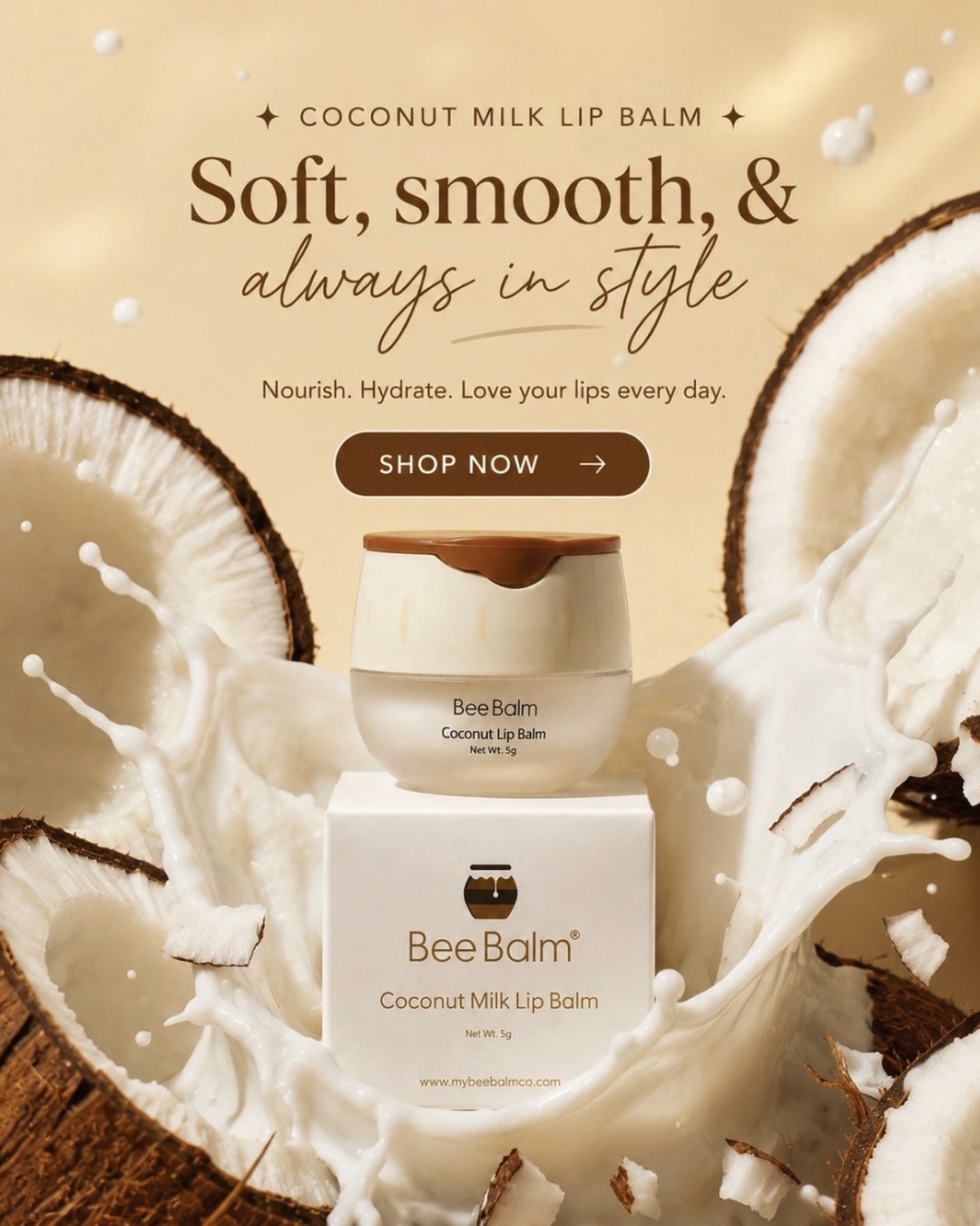 Coconut milk, ad creative by Velena Lifestyle