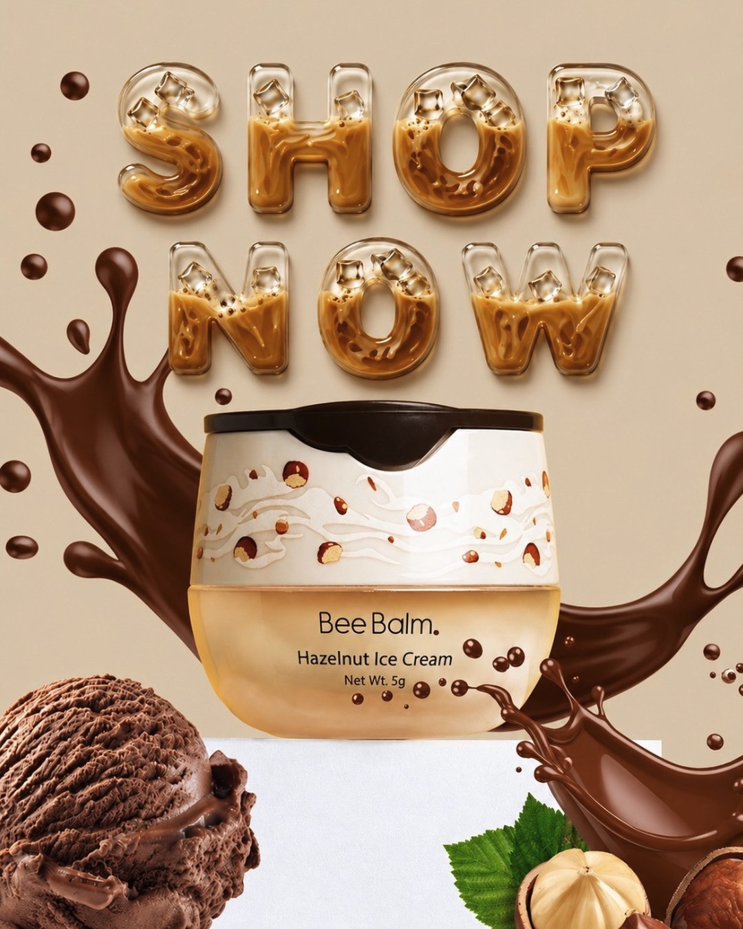 Hazelnut, liquid type, ad creative by Velena Lifestyle