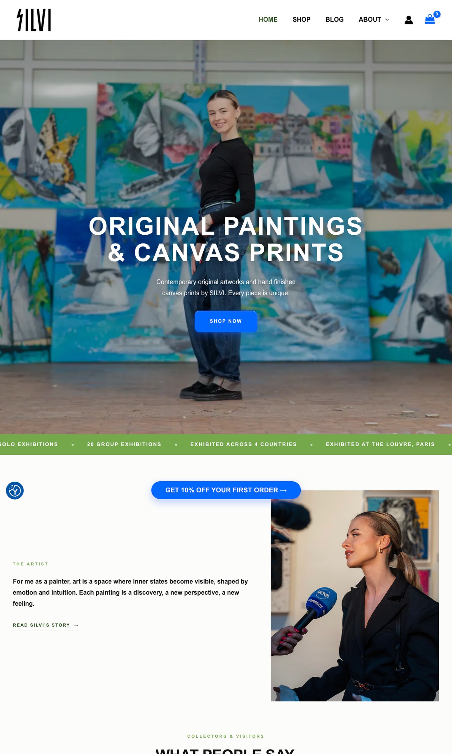 The Silvi the Artist online shop, a WooCommerce store built by Velena Lifestyle