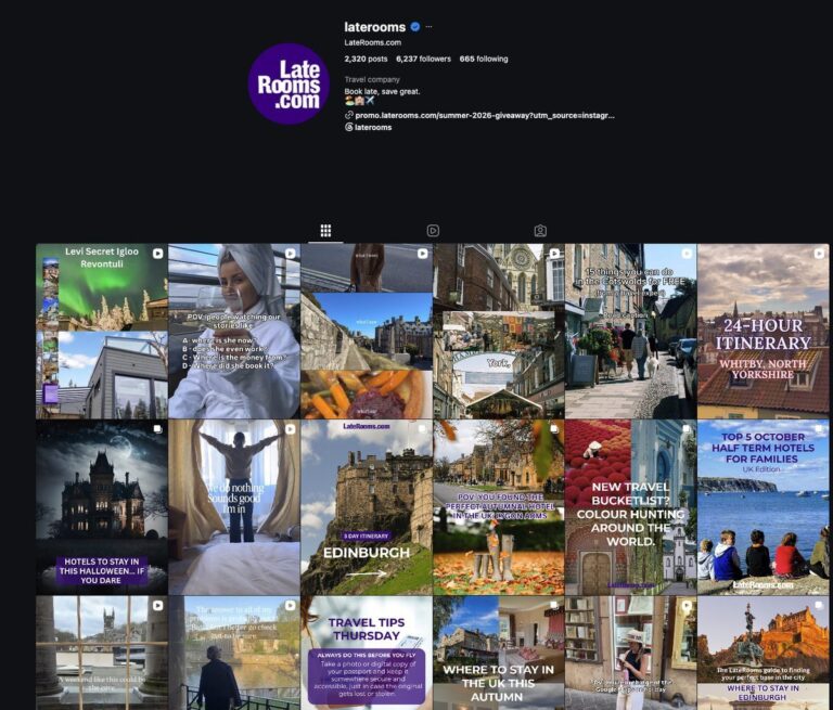 The Instagram profile of LateRooms.com: 2,320 posts, itineraries and hotel Reels we publish