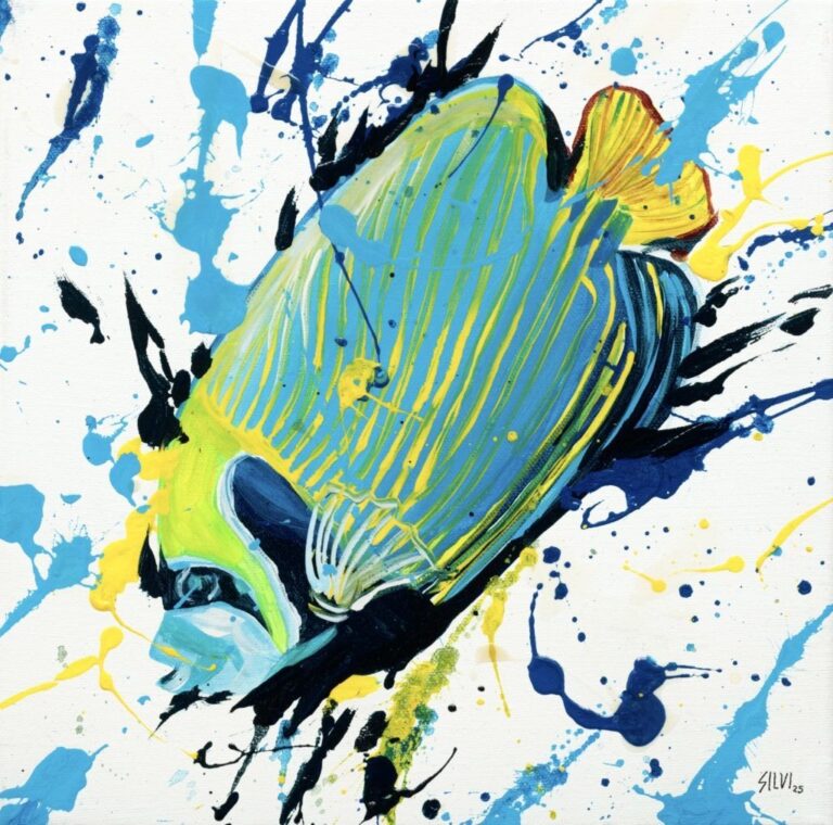 Emperor Angelfish, a painting by Silvi from the Fish series