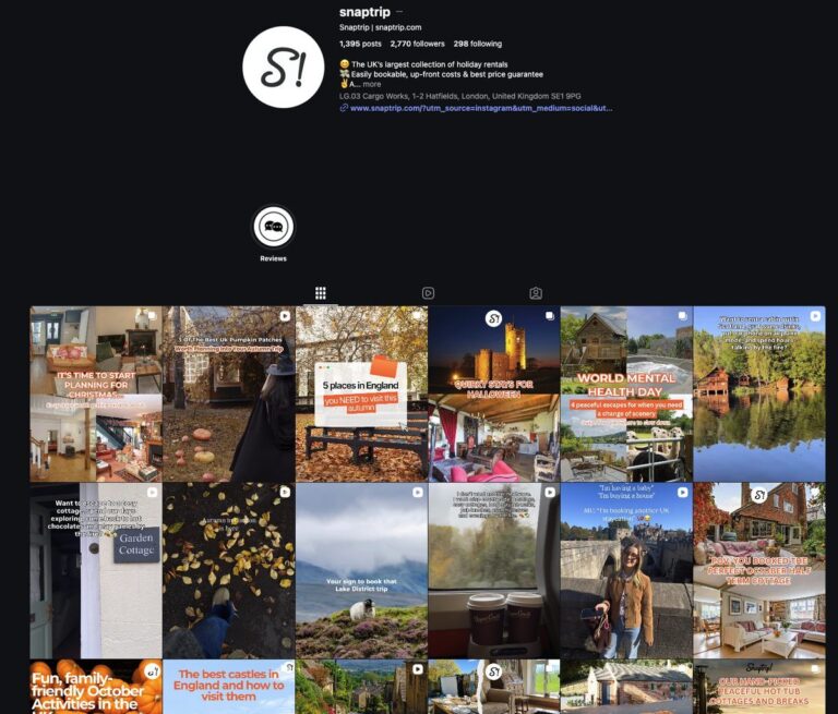 The Instagram profile of Snaptrip: 1,395 posts, cottages and seasonal travel we publish